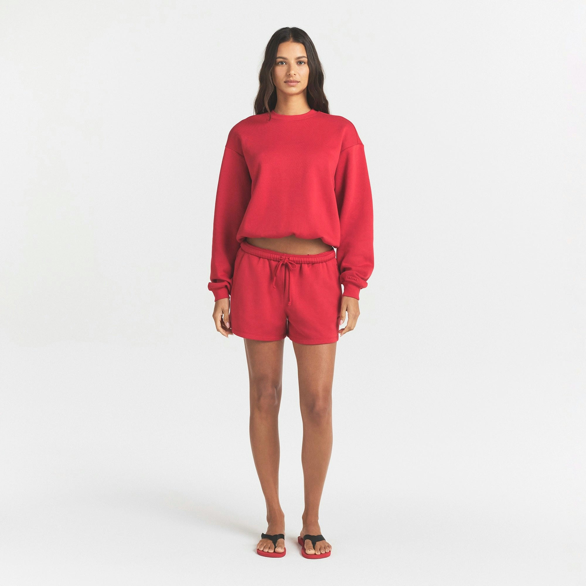 COTTON FLEECE CLASSIC CREWNECK - WASHED RED