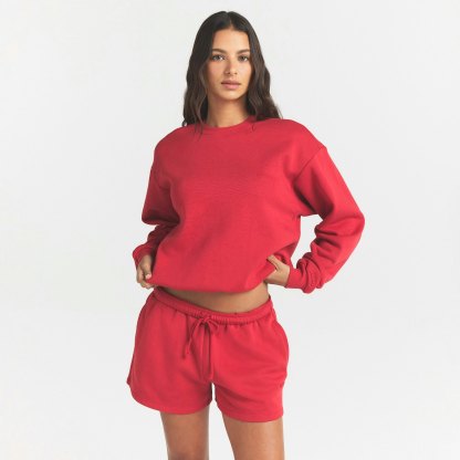 COTTON FLEECE CLASSIC CREWNECK - WASHED RED - image 2