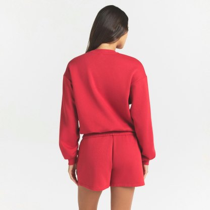 COTTON FLEECE CLASSIC CREWNECK - WASHED RED - image 3