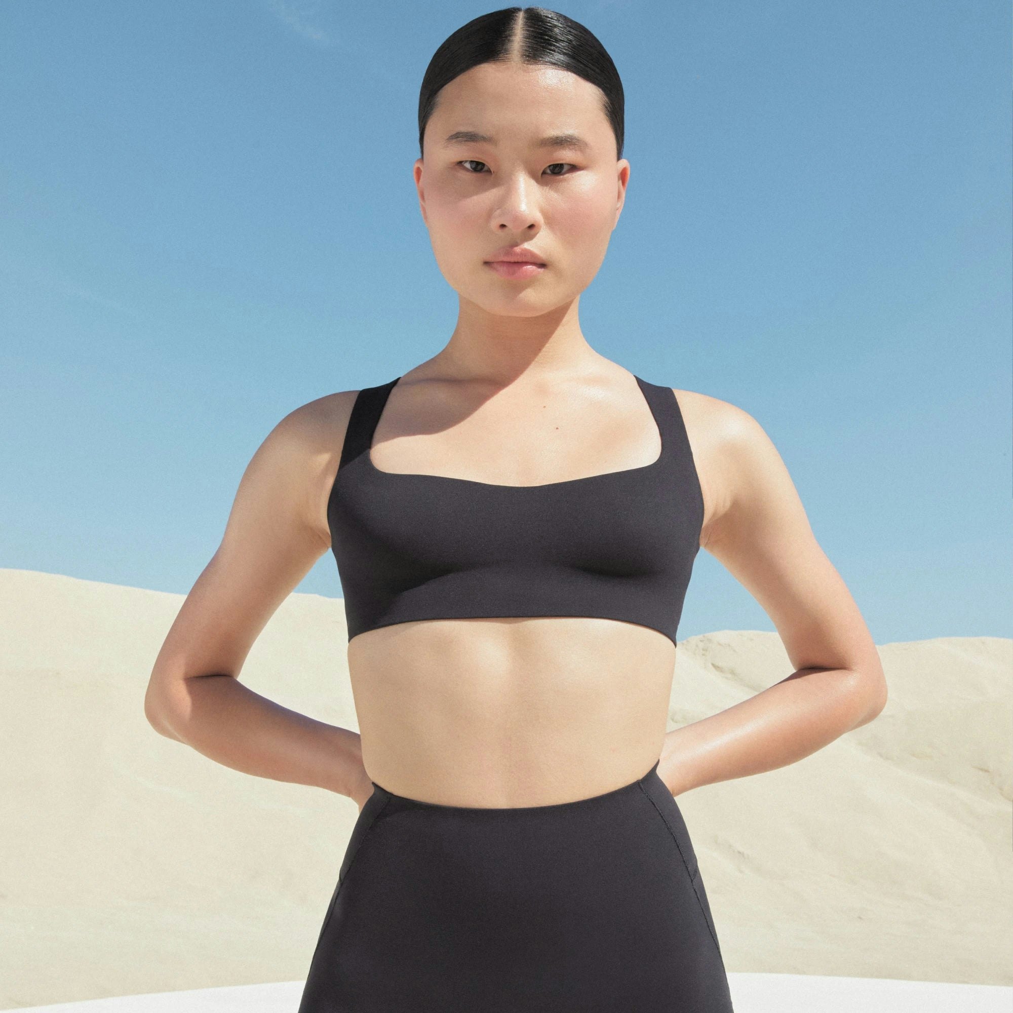 NikeSKIMS STUDIO STRETCH RACER BACK BRA - OBSIDIAN - image 16