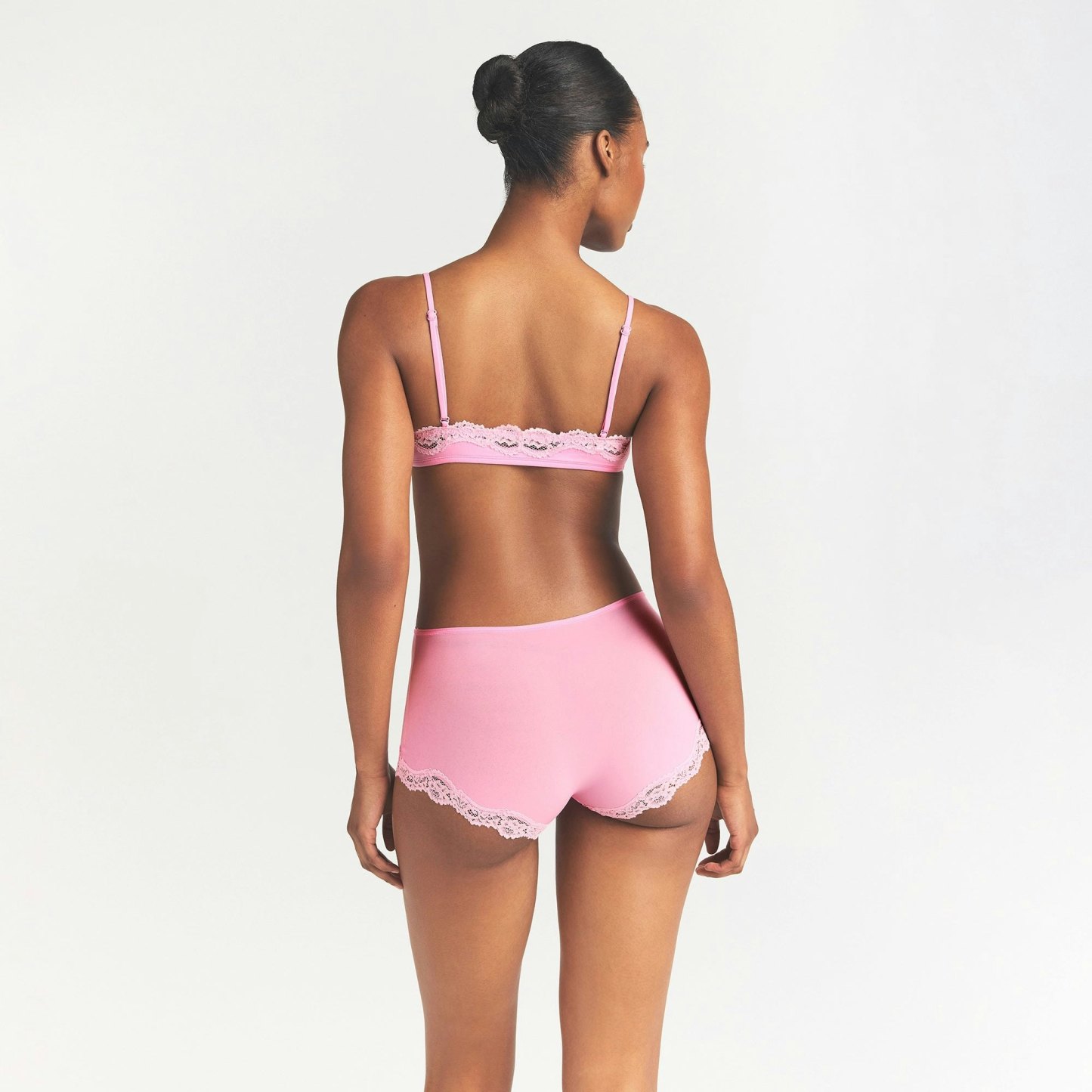 FITS EVERYBODY LACE BOY SHORT - BUBBLE GUM TONAL