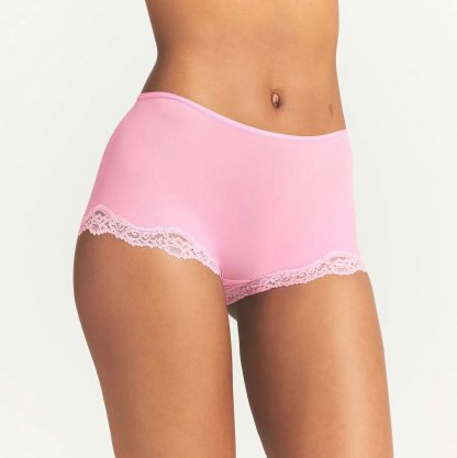 FITS EVERYBODY LACE BOY SHORT - BUBBLE GUM TONAL