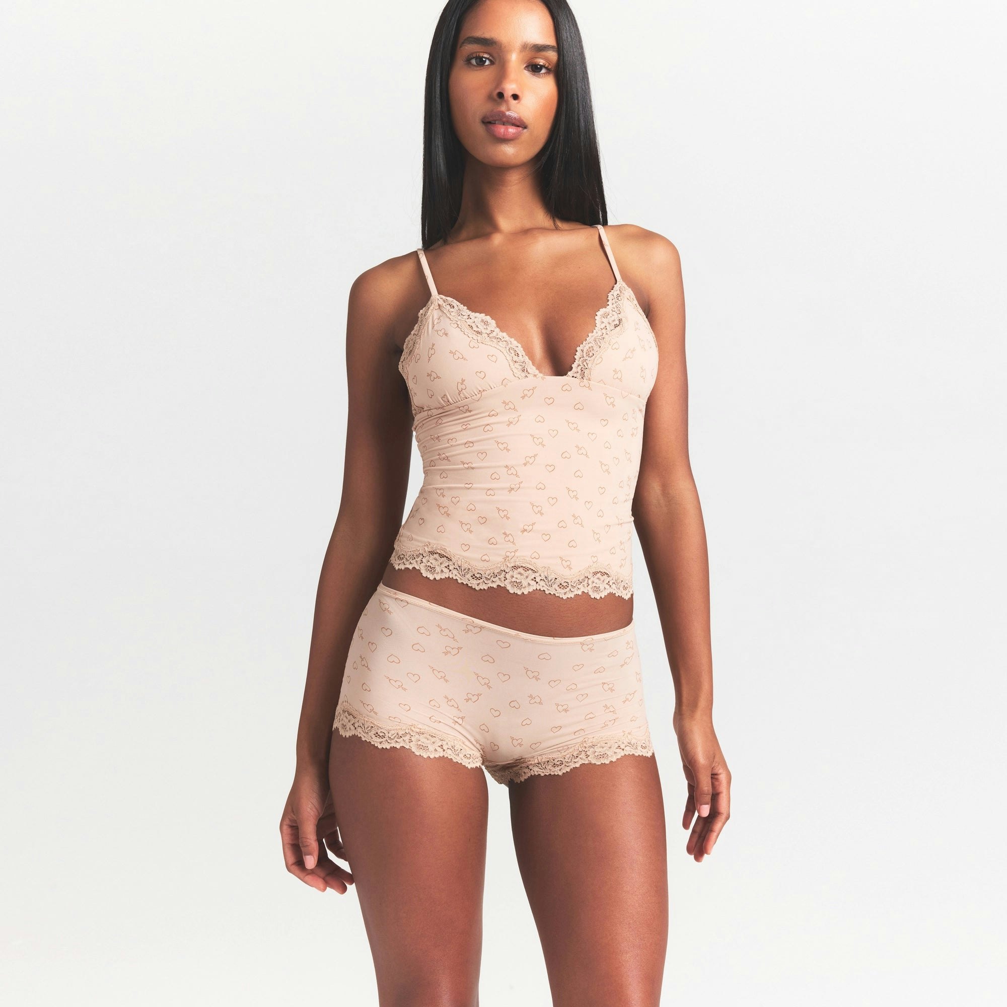 FITS EVERYBODY LACE BOY SHORT - MICA SKETCHED HEARTS