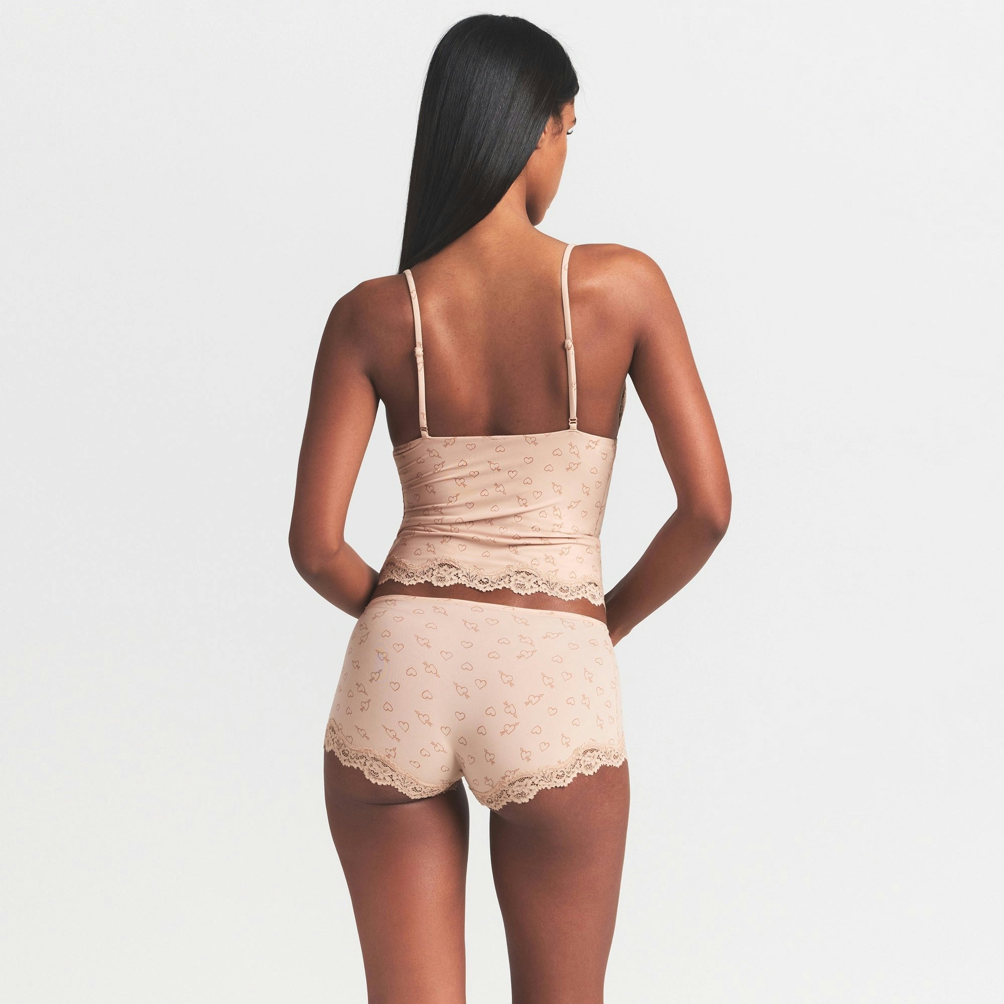 FITS EVERYBODY LACE BOY SHORT - MICA SKETCHED HEARTS
