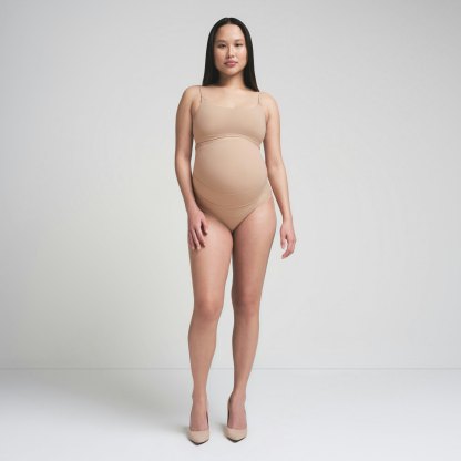 FITS EVERYBODY MATERNITY BANDED HIGH-WAISTED BRIEF - CLAY