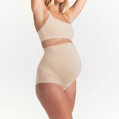 FITS EVERYBODY MATERNITY BANDED HIGH-WAISTED BRIEF - SAND