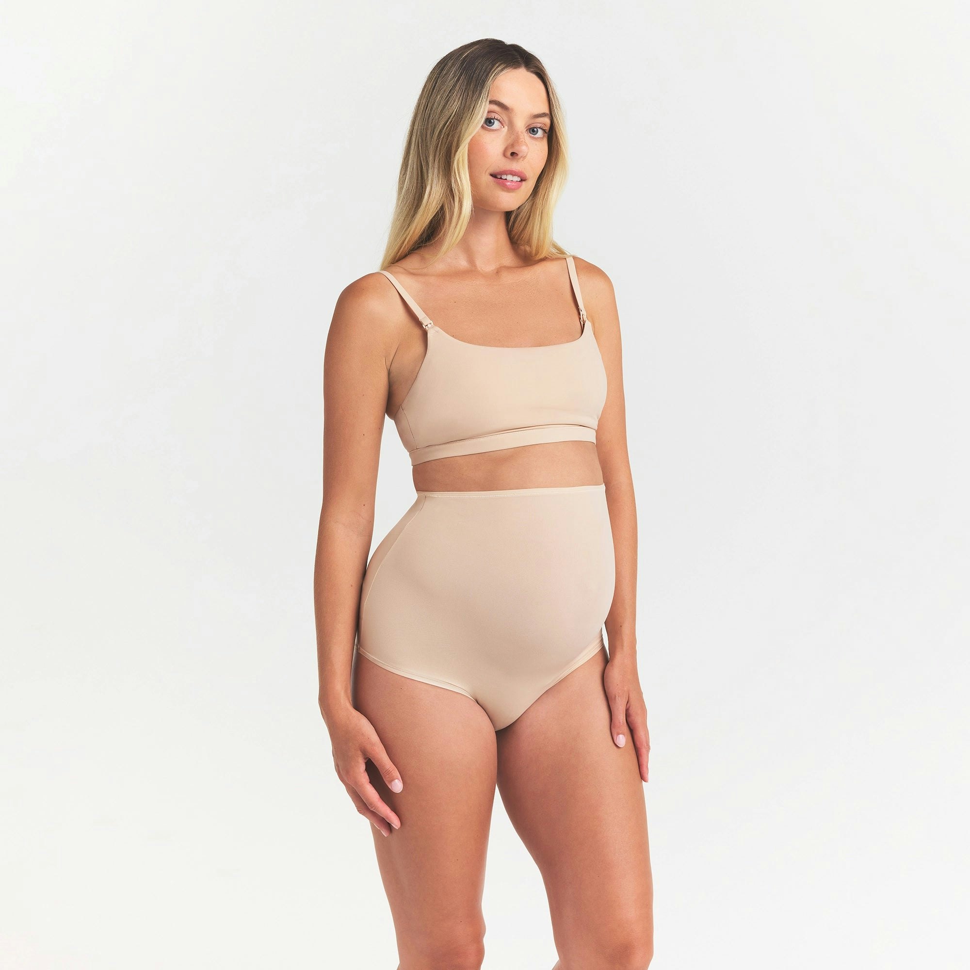 FITS EVERYBODY MATERNITY HIGH-WAISTED BRIEF - SAND