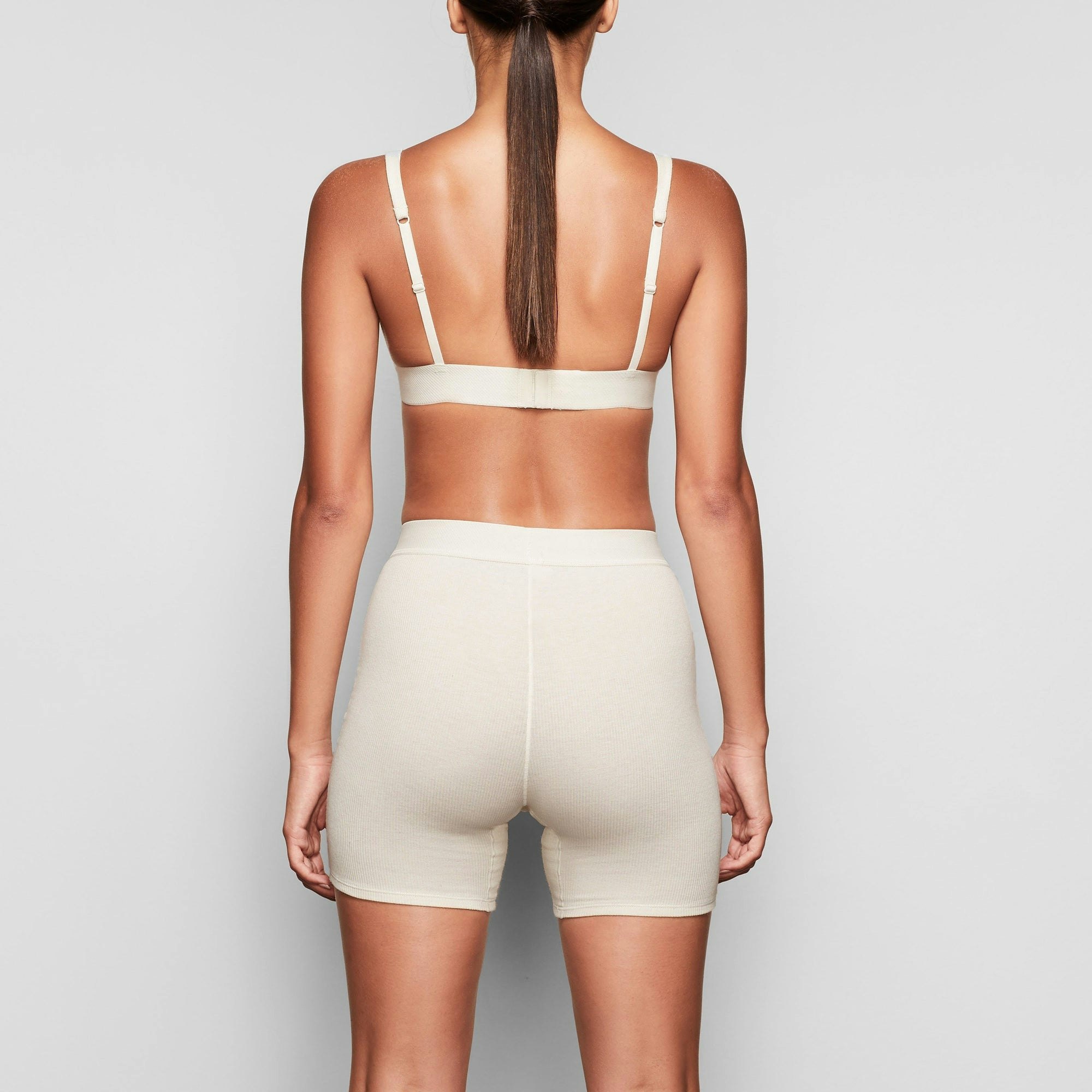 COTTON RIB BOXER - BONE