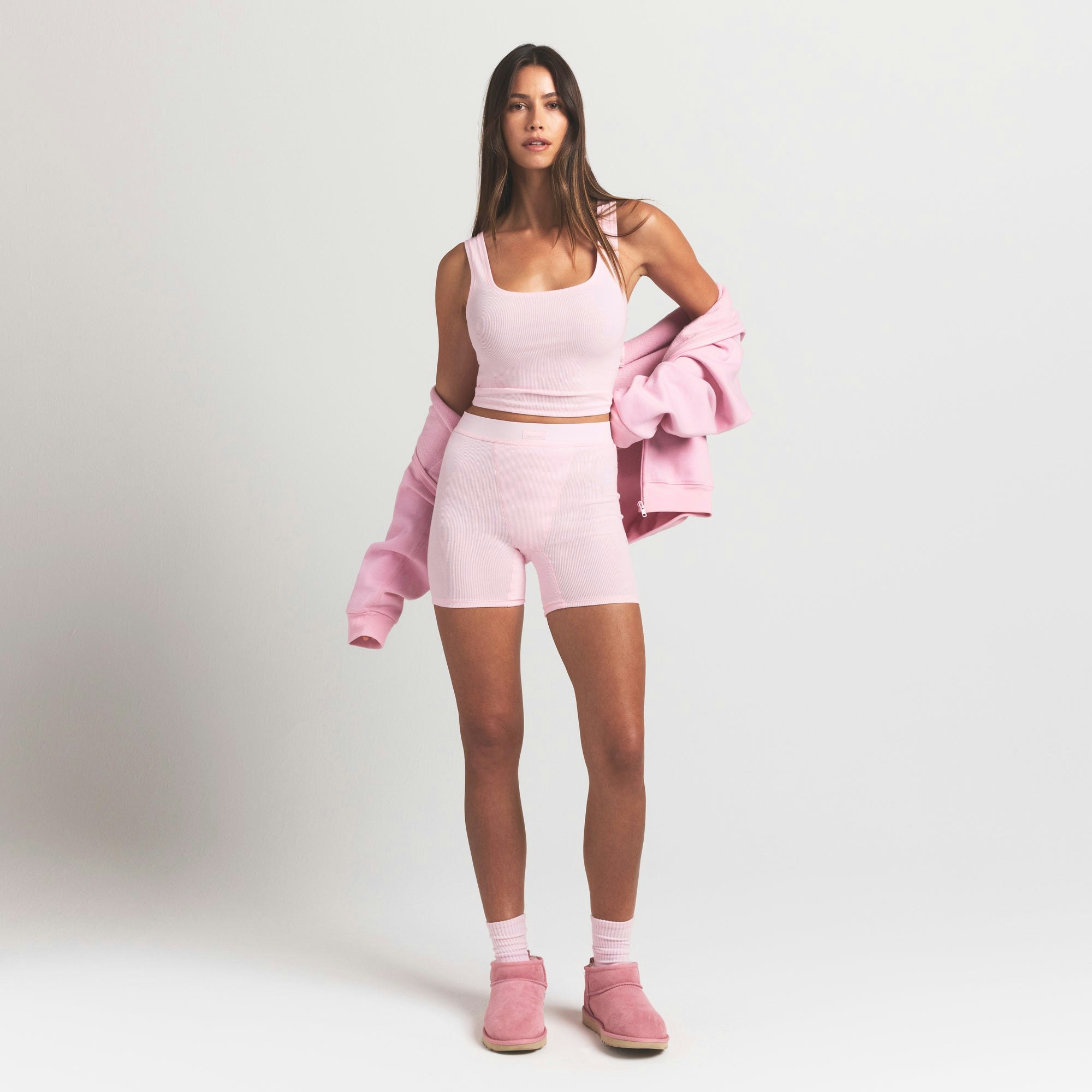 COTTON RIB BOXER - CHERRY BLOSSOM