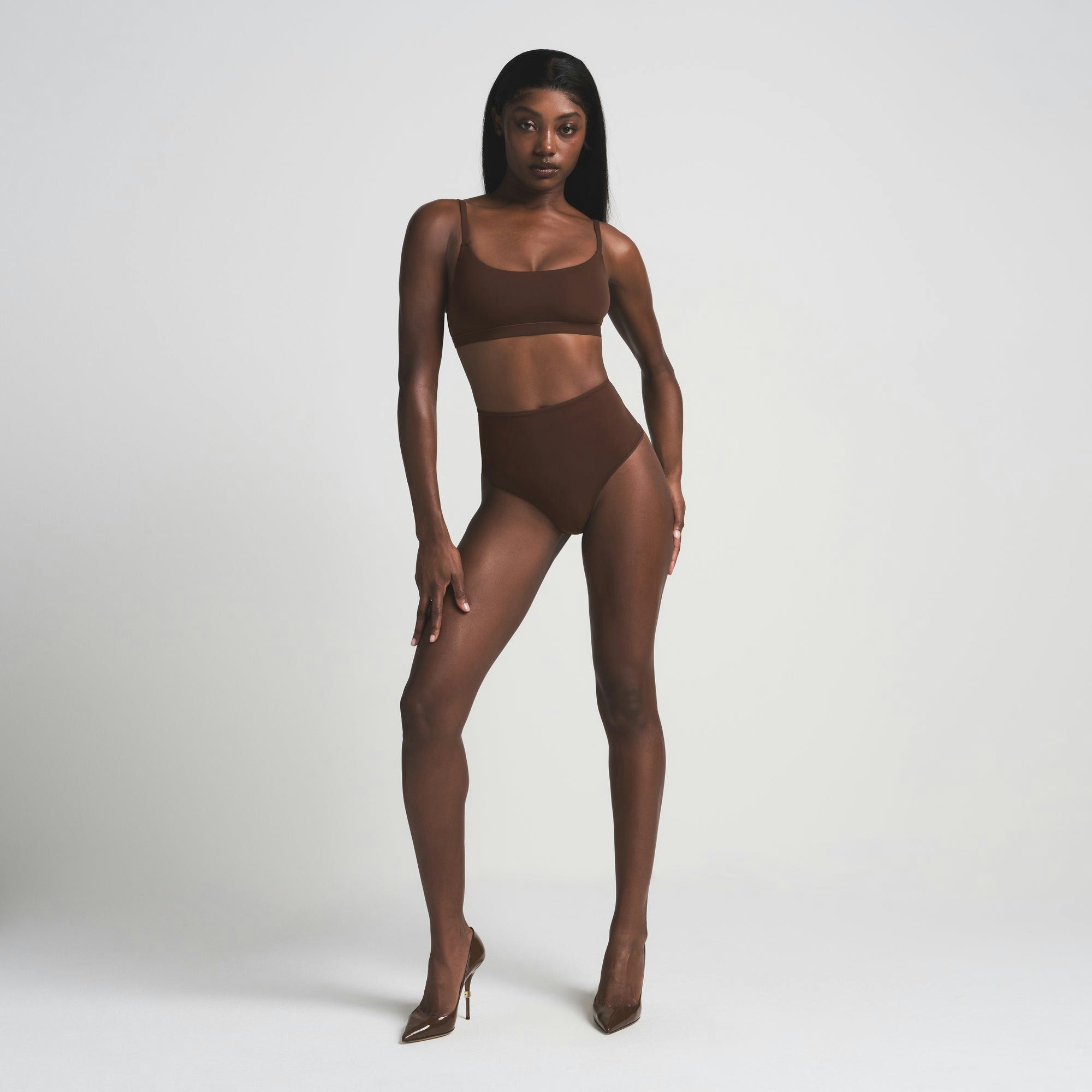 FITS EVERYBODY HIGH-WAISTED THONG - COCOA