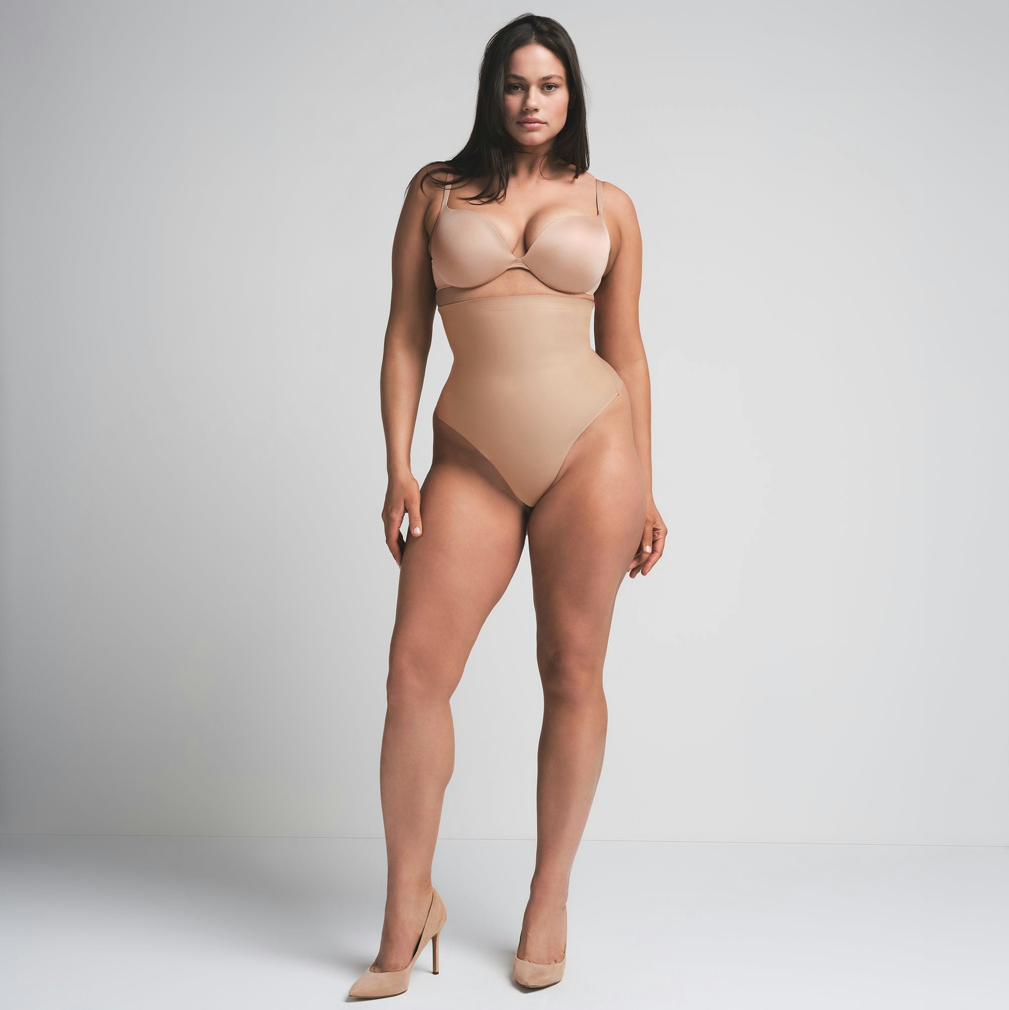 SKIMS BODY CORE SCULPT HIGH-WAISTED THONG - CLAY