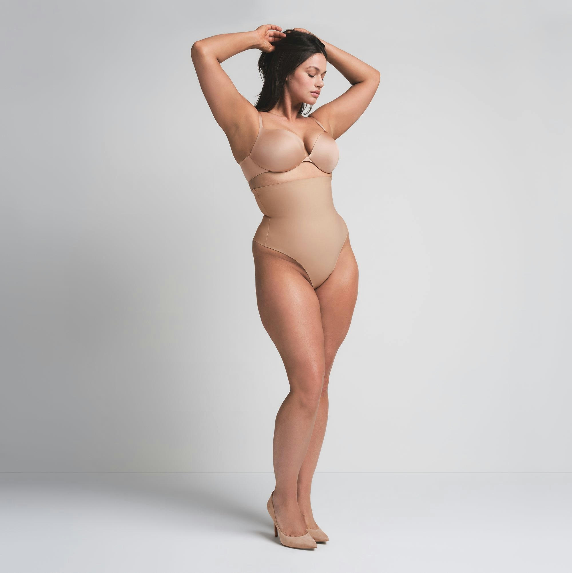 SKIMS BODY CORE SCULPT HIGH-WAISTED THONG - CLAY