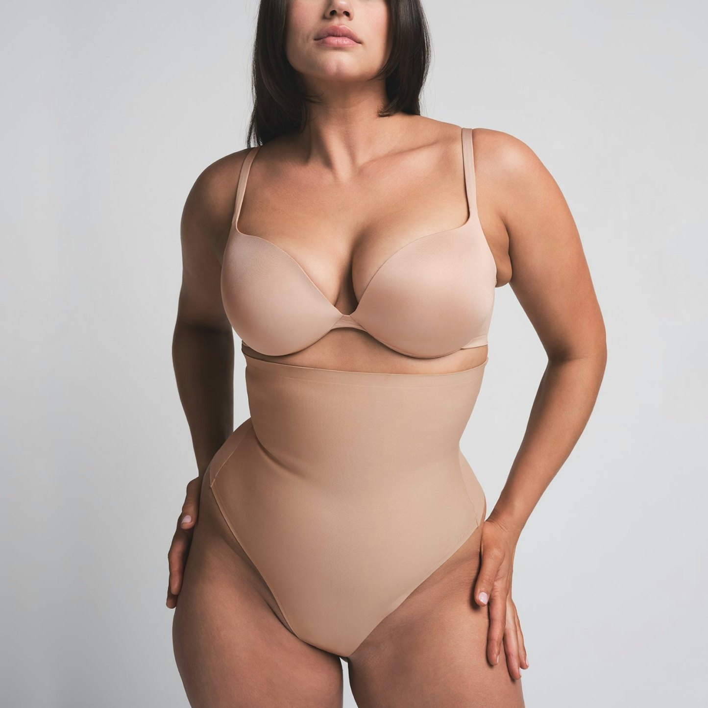 SKIMS BODY CORE SCULPT HIGH-WAISTED THONG - CLAY