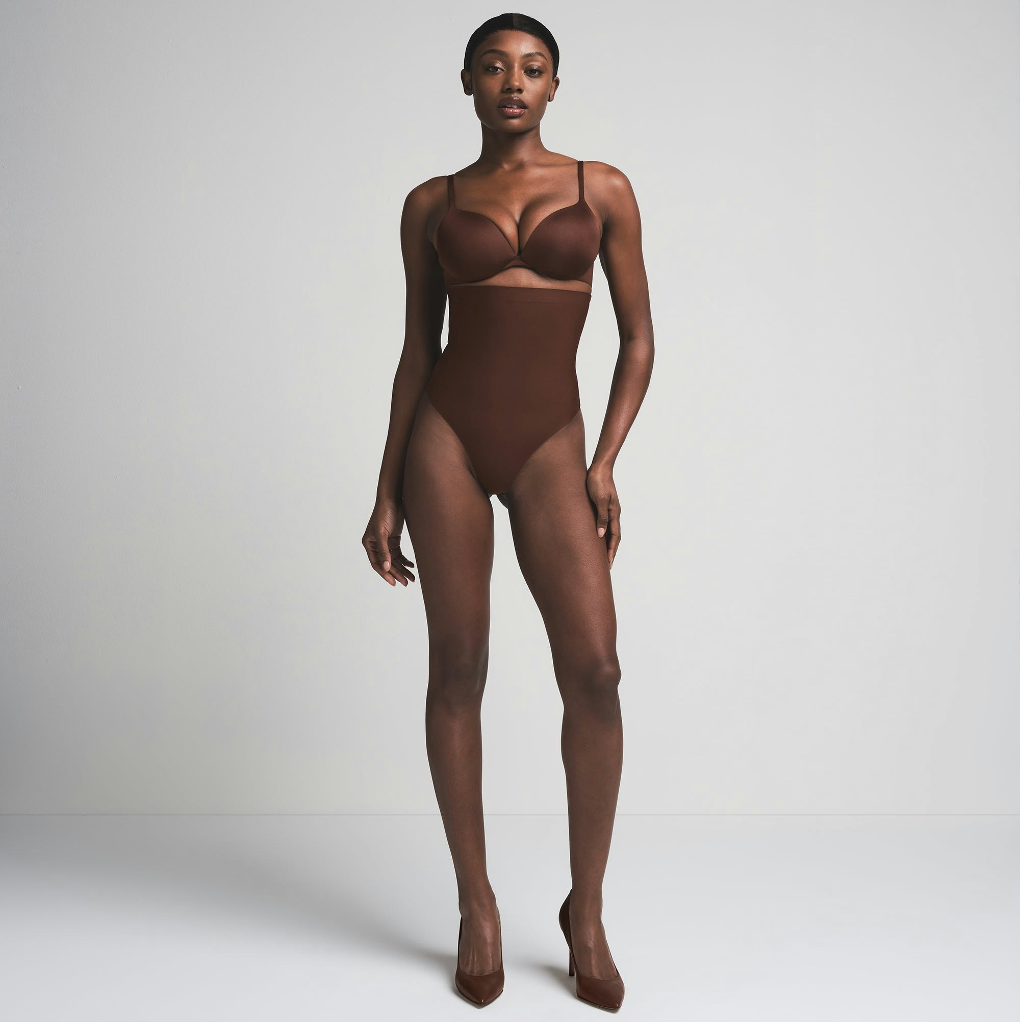 SKIMS BODY CORE SCULPT HIGH-WAISTED THONG - COCOA