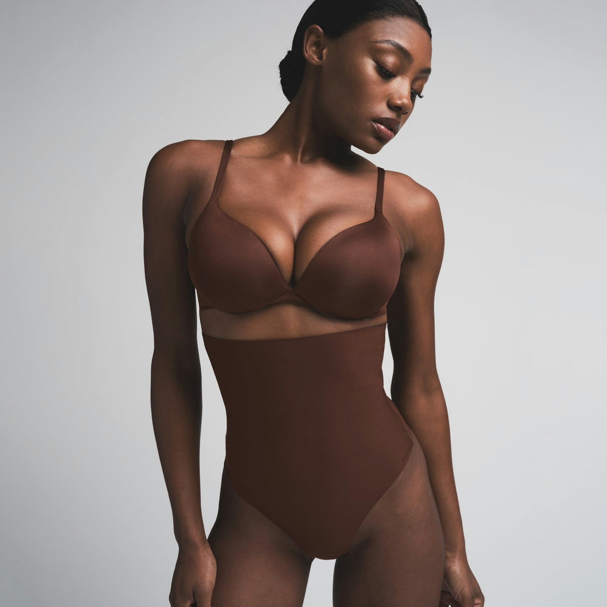 SKIMS BODY CORE SCULPT HIGH-WAISTED THONG - COCOA