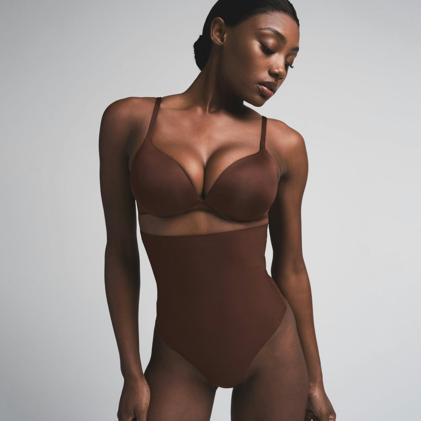 SKIMS BODY CORE SCULPT HIGH-WAISTED THONG - COCOA