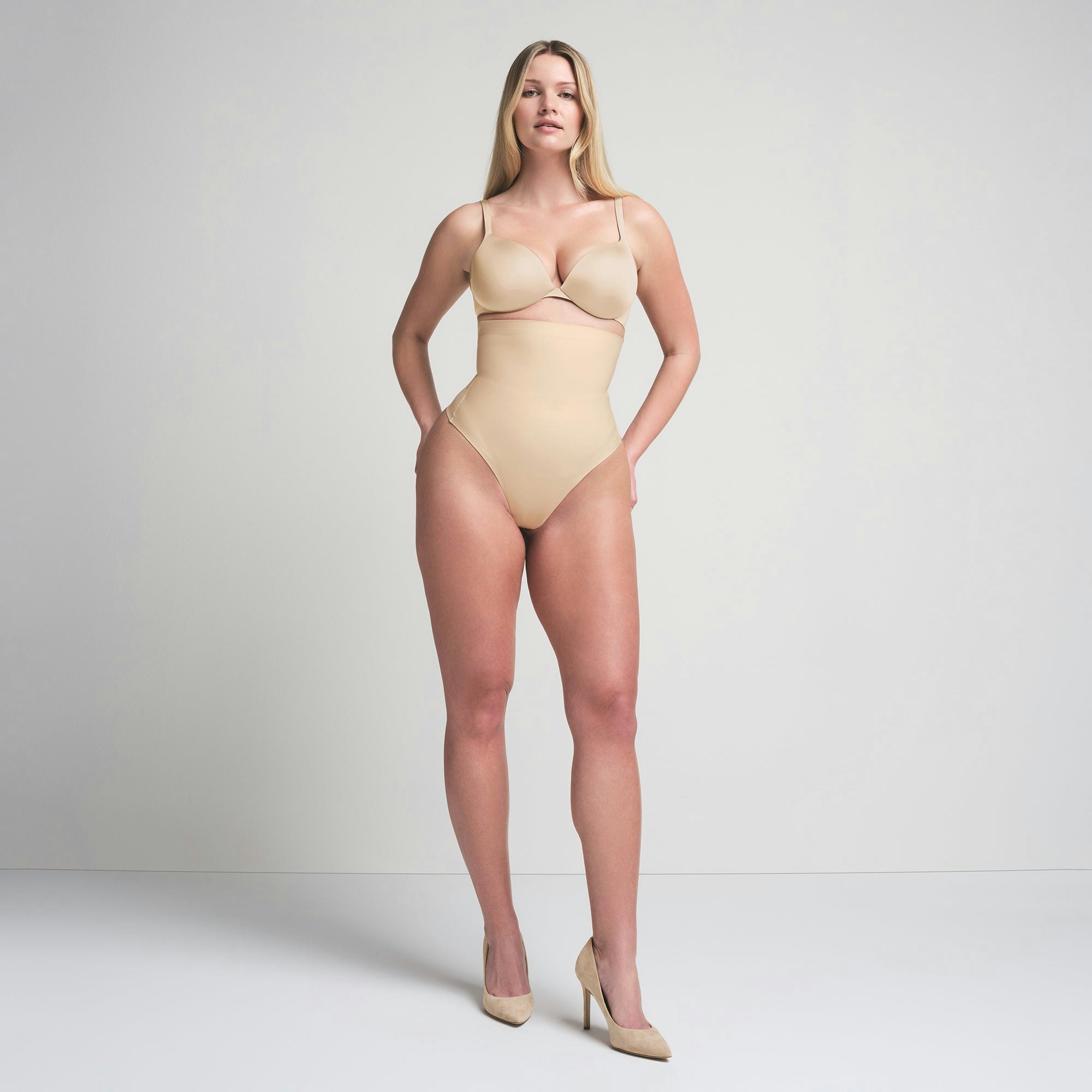 SKIMS BODY CORE SCULPT HIGH-WAISTED THONG - SAND