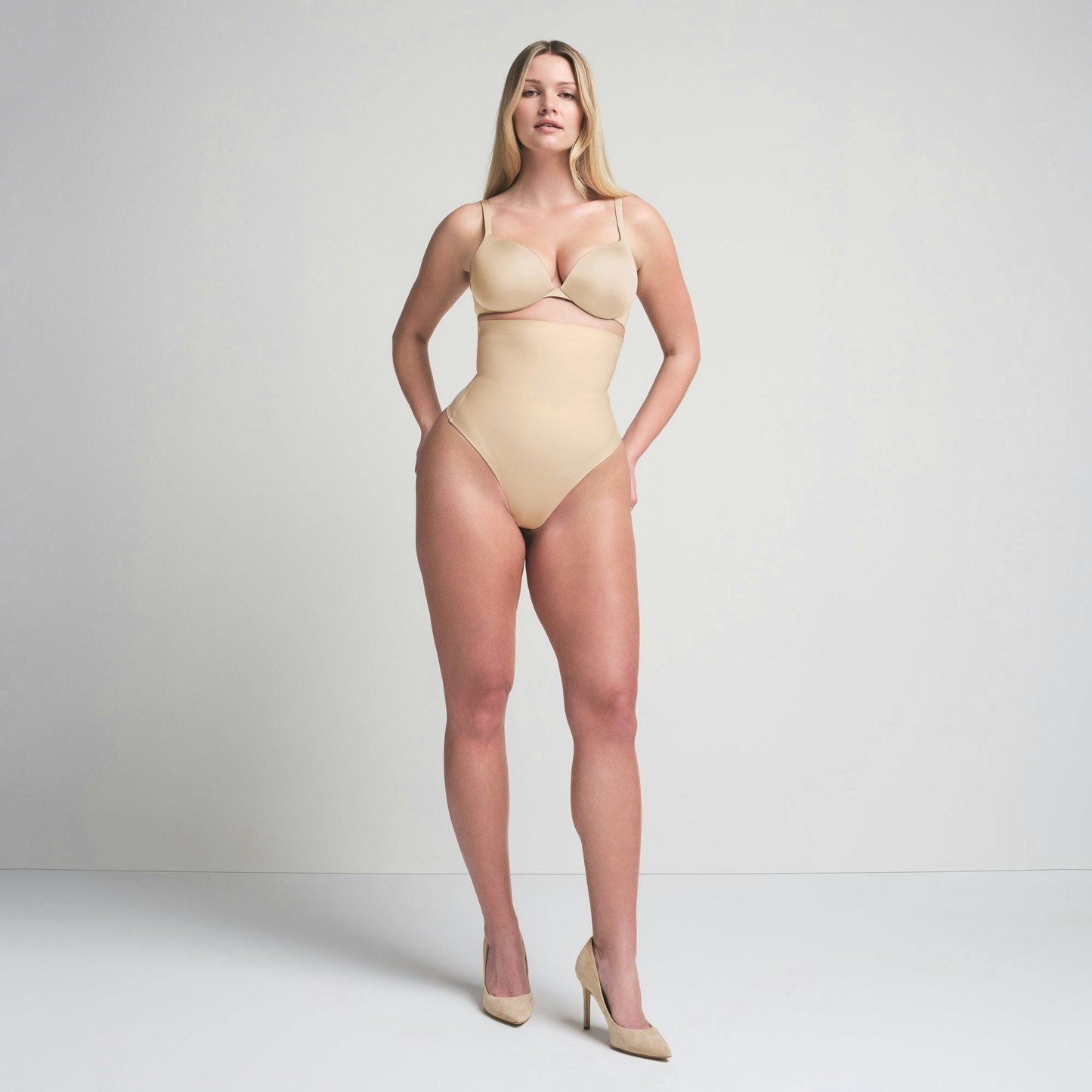SKIMS BODY CORE SCULPT HIGH-WAISTED THONG - SAND