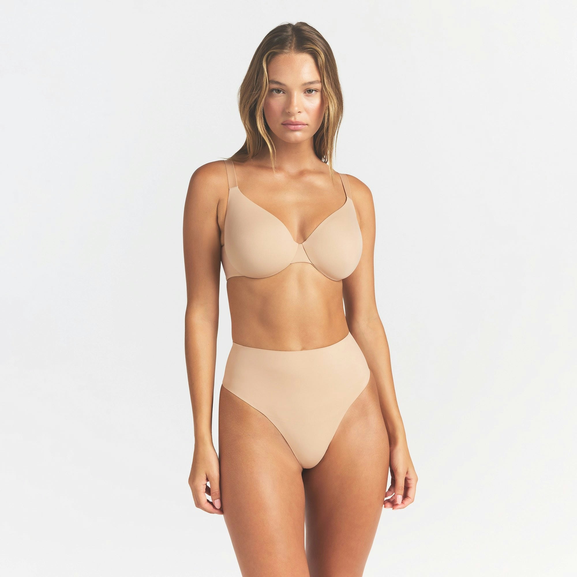 SMOOTHING INTIMATES HIGH-WAISTED THONG - CLAY