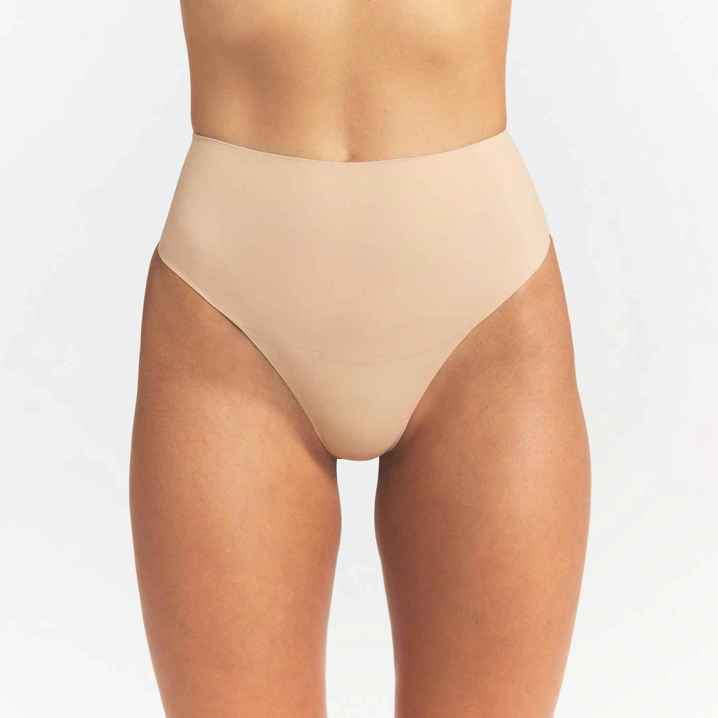 SMOOTHING INTIMATES HIGH-WAISTED THONG - CLAY