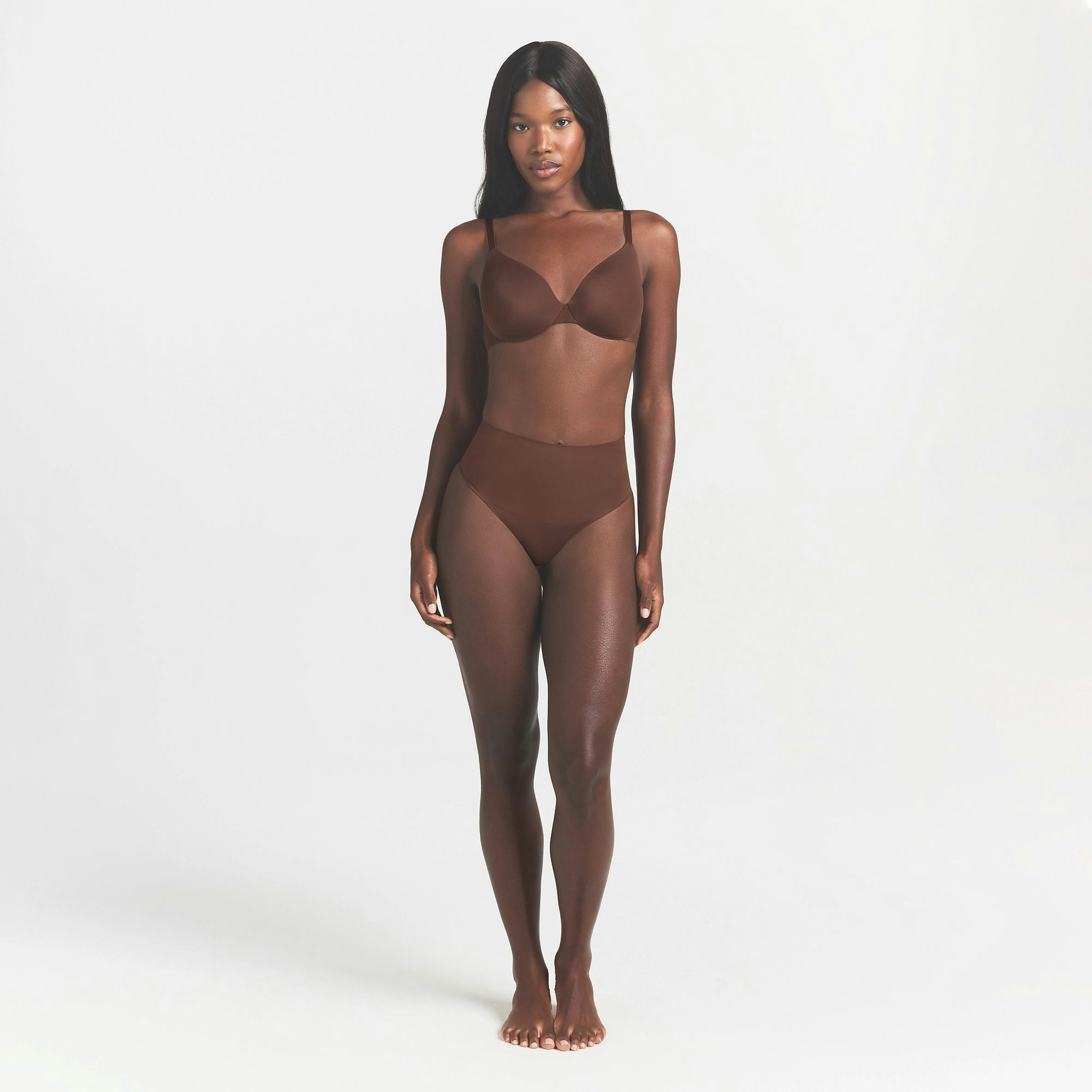 SMOOTHING INTIMATES HIGH-WAISTED THONG - COCOA