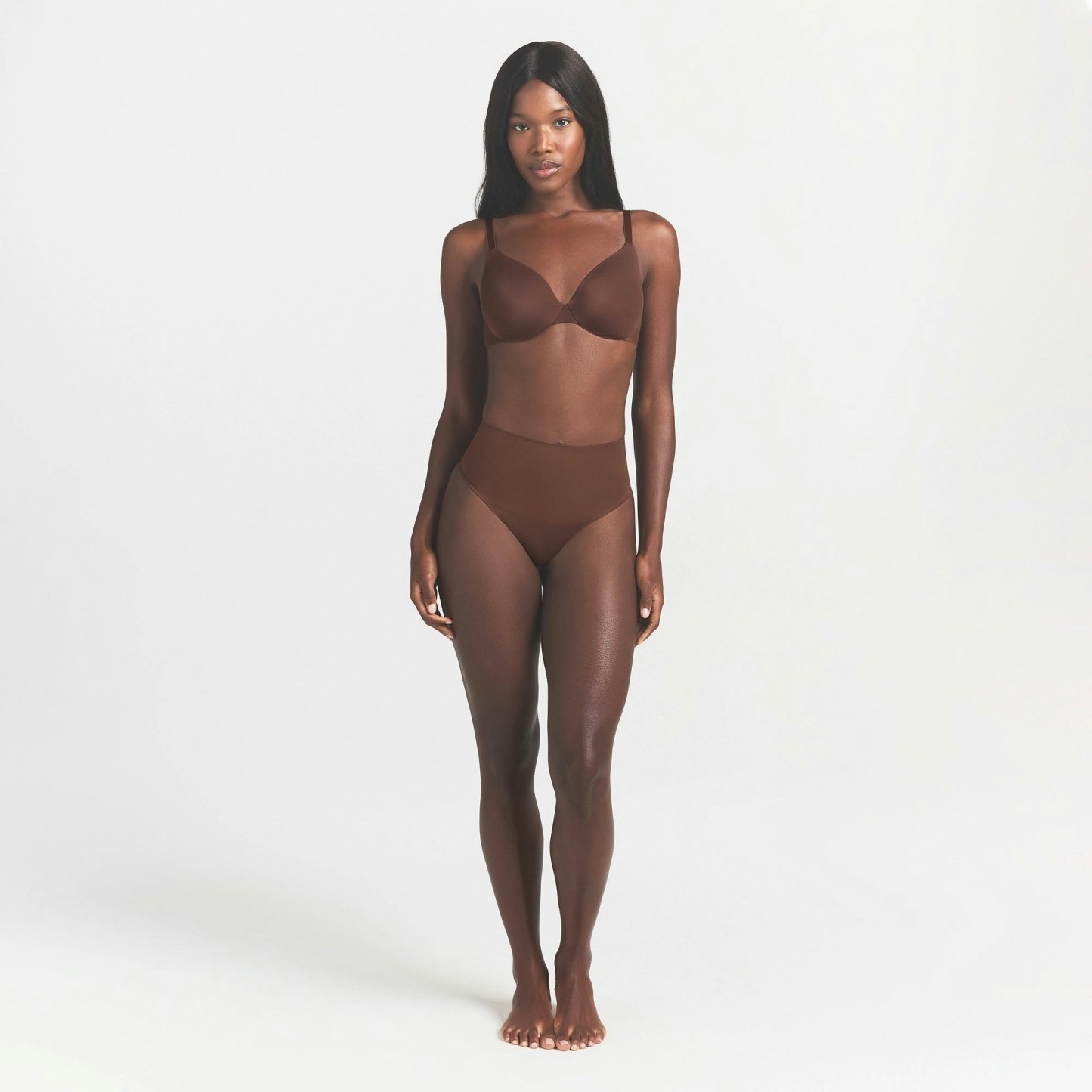 SMOOTHING INTIMATES HIGH-WAISTED THONG - COCOA