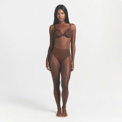 SMOOTHING INTIMATES HIGH-WAISTED THONG - COCOA