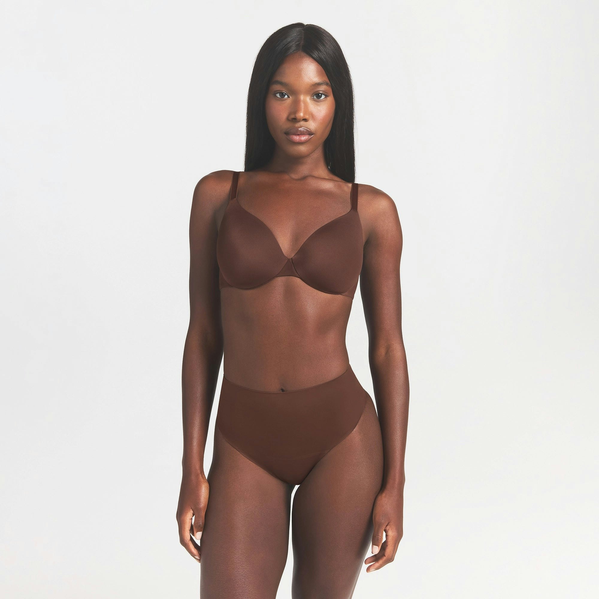 SMOOTHING INTIMATES HIGH-WAISTED THONG - COCOA