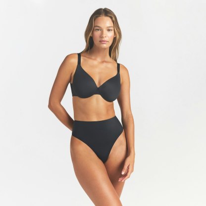 SMOOTHING INTIMATES HIGH-WAISTED THONG - ONYX