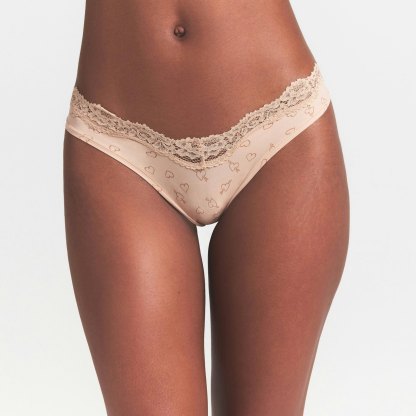 FITS EVERYBODY LACE DIPPED THONG - MICA SKETCHED HEARTS