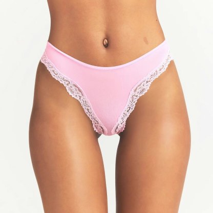 FITS EVERYBODY LACE TANGA - BUBBLE GUM TONAL