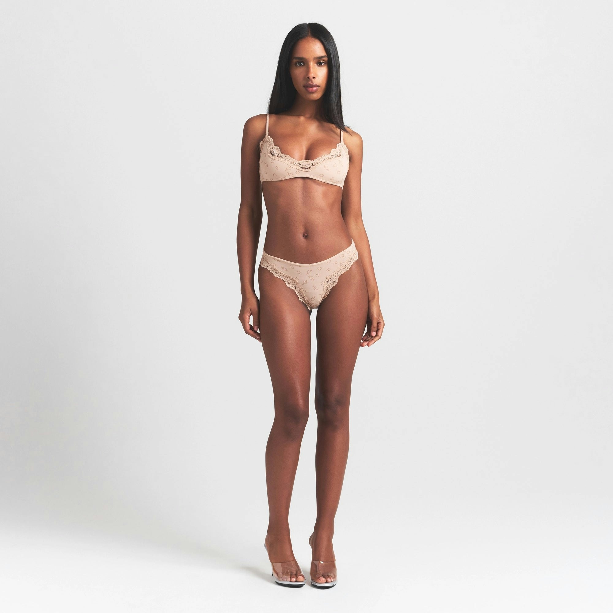 FITS EVERYBODY LACE TANGA - MICA SKETCHED HEARTS