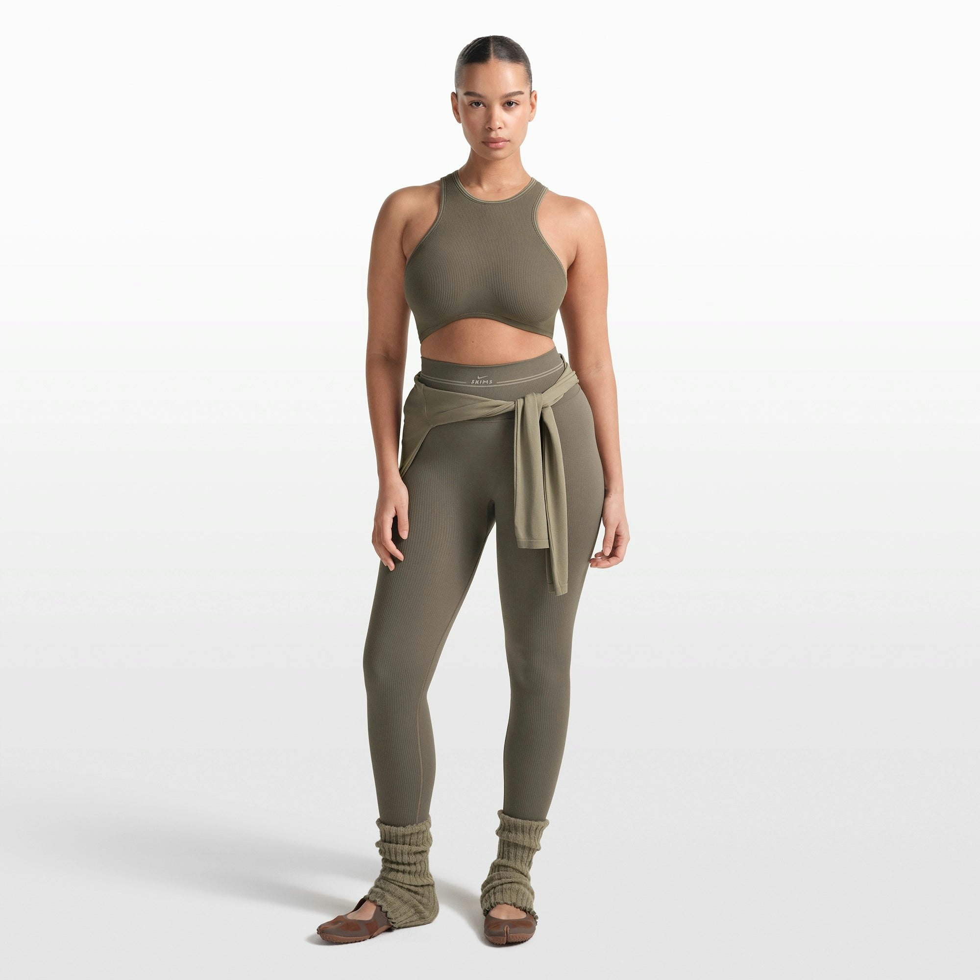 NikeSKIMS RIBBED SEAMLESS 26" LEGGING - DUSTY OAKMOSS - image 22