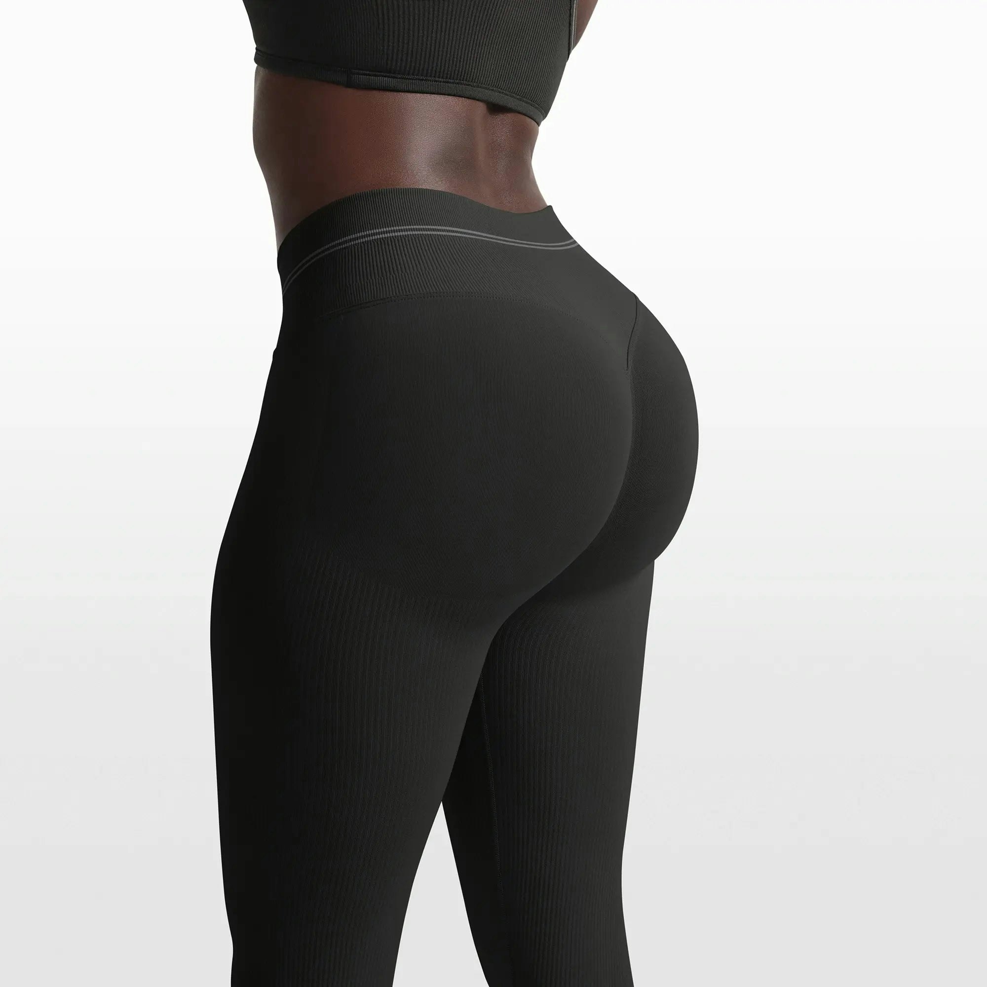 NikeSKIMS RIBBED SEAMLESS 26" LEGGING - OBSIDIAN - image 3