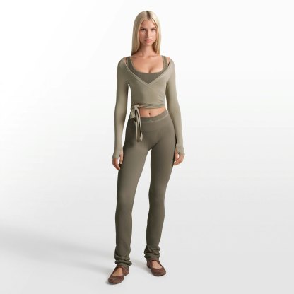NikeSKIMS RIBBED SEAMLESS 34" STRAIGHT LEGGING - DUSTY OAKMOSS - image 22