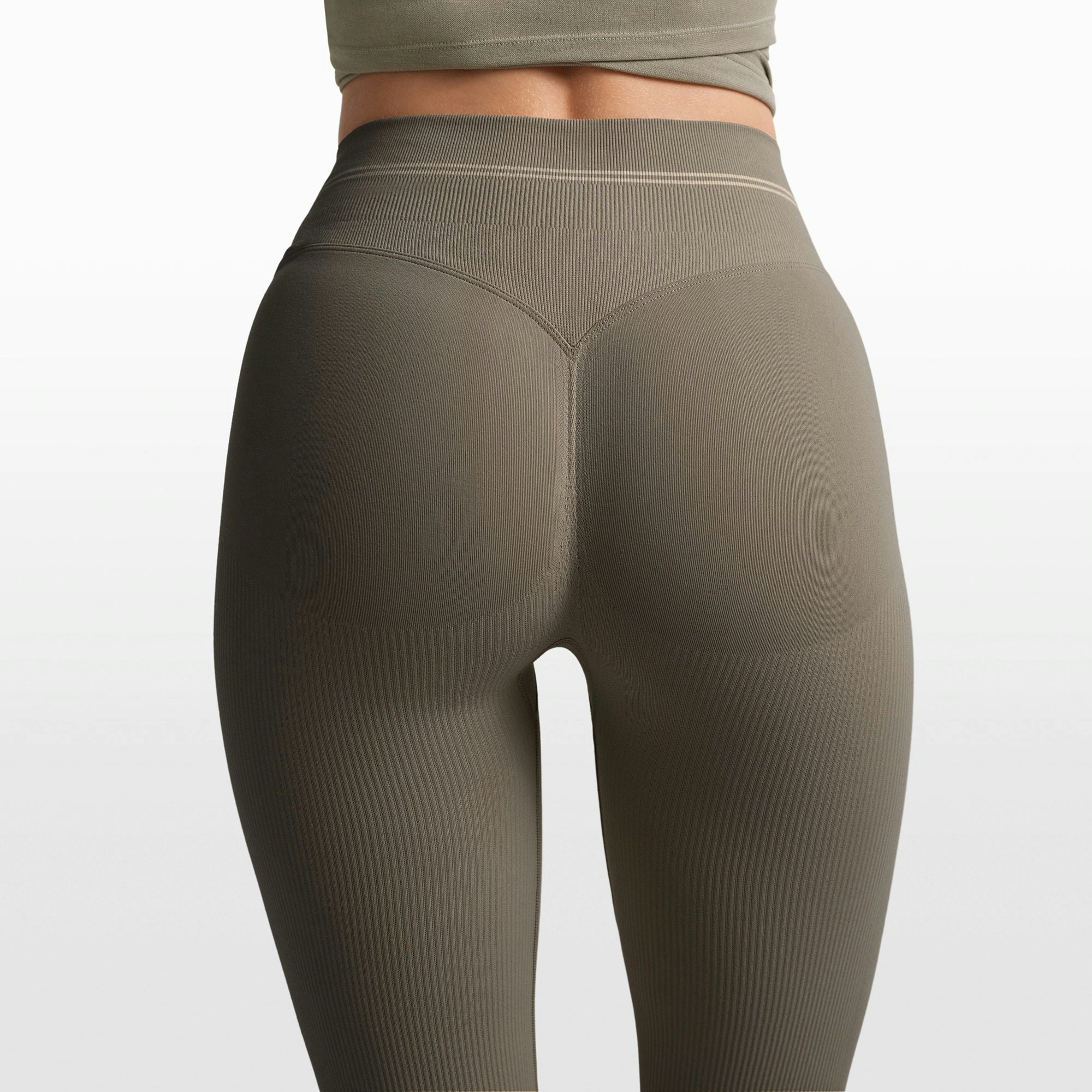 NikeSKIMS RIBBED SEAMLESS 34" STRAIGHT LEGGING - DUSTY OAKMOSS - image 24