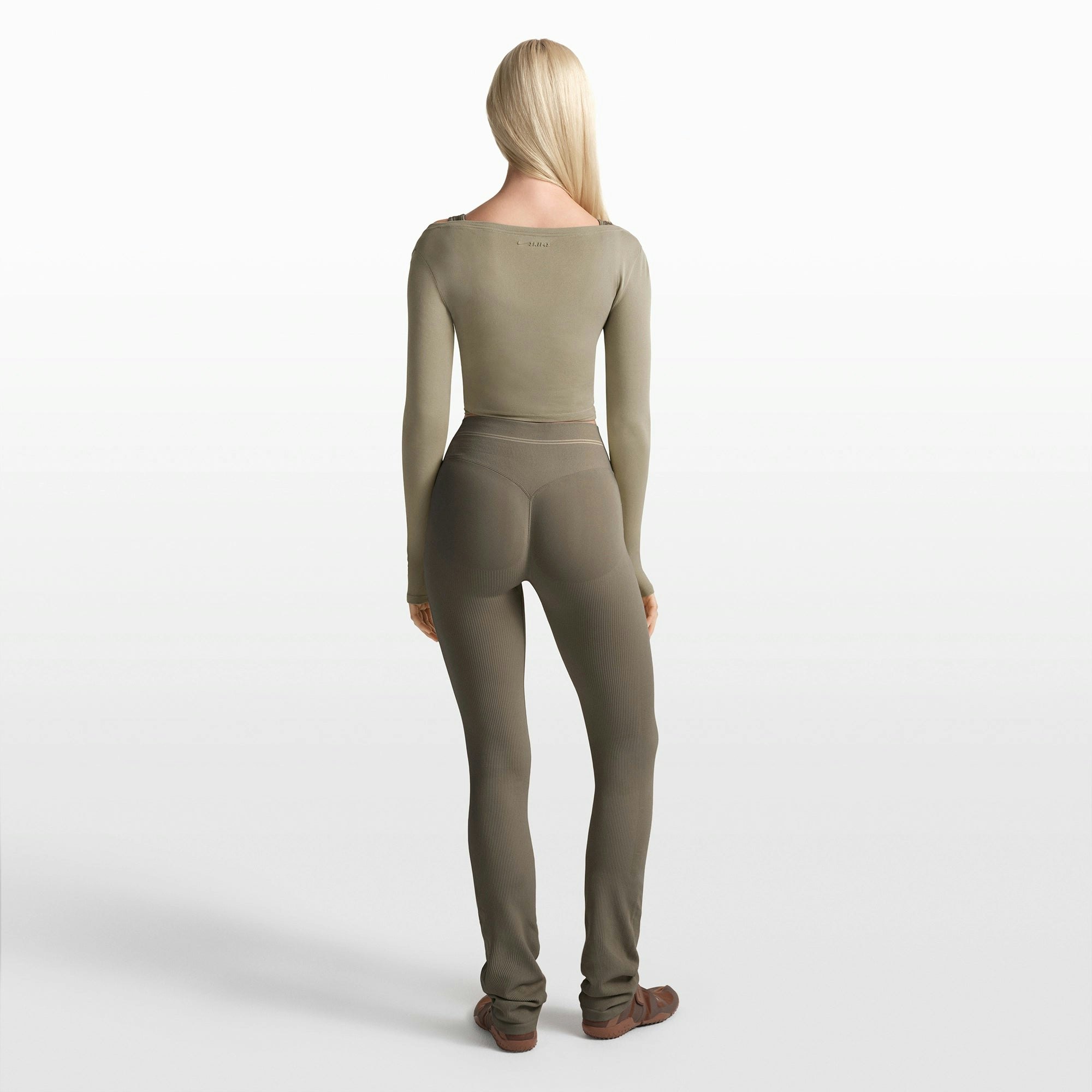 NikeSKIMS RIBBED SEAMLESS 34" STRAIGHT LEGGING - DUSTY OAKMOSS - image 26