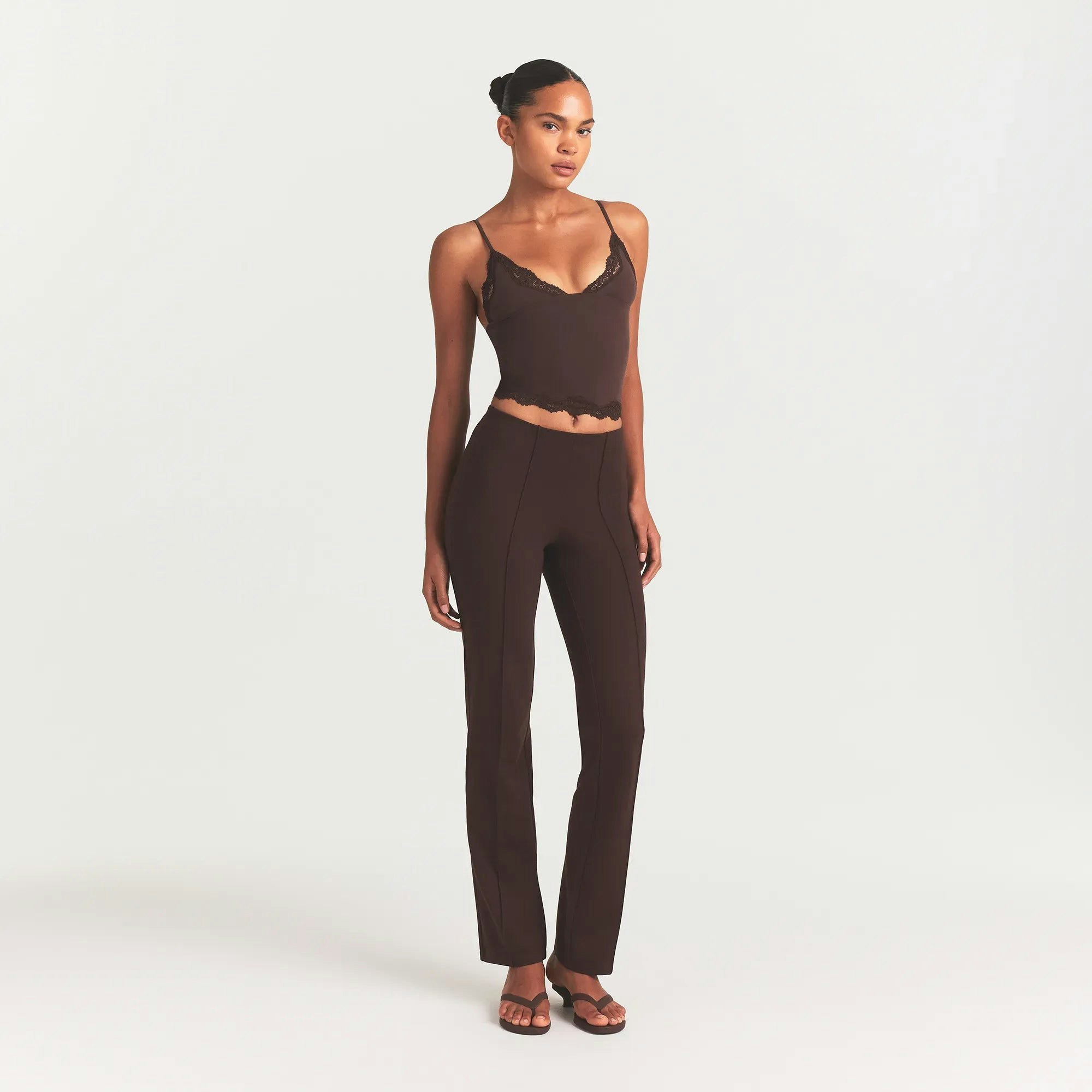 THE ESSENTIAL COLLECTION HIGH-WAISTED PINTUCK STRAIGHT LEG PANT - ESPRESSO - image 7