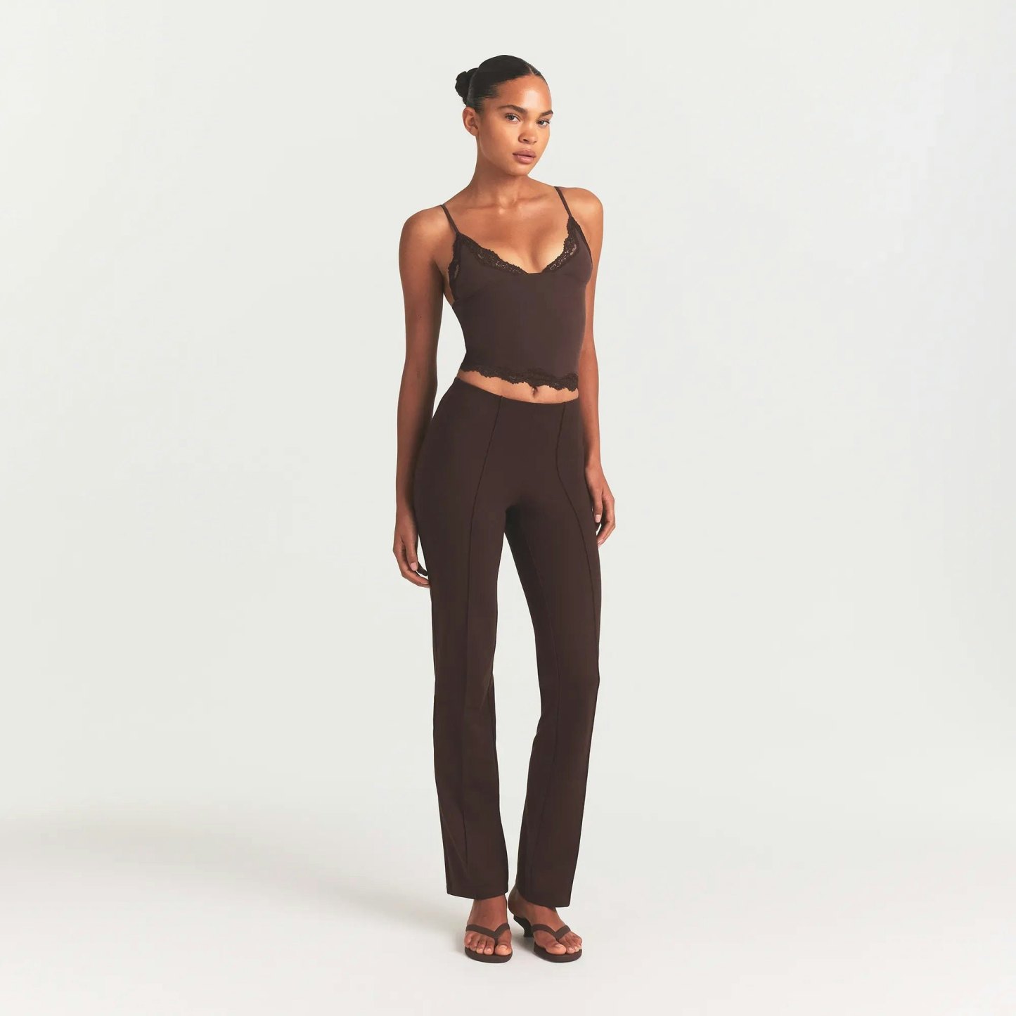 THE ESSENTIAL COLLECTION HIGH-WAISTED PINTUCK STRAIGHT LEG PANT - ESPRESSO - image 7