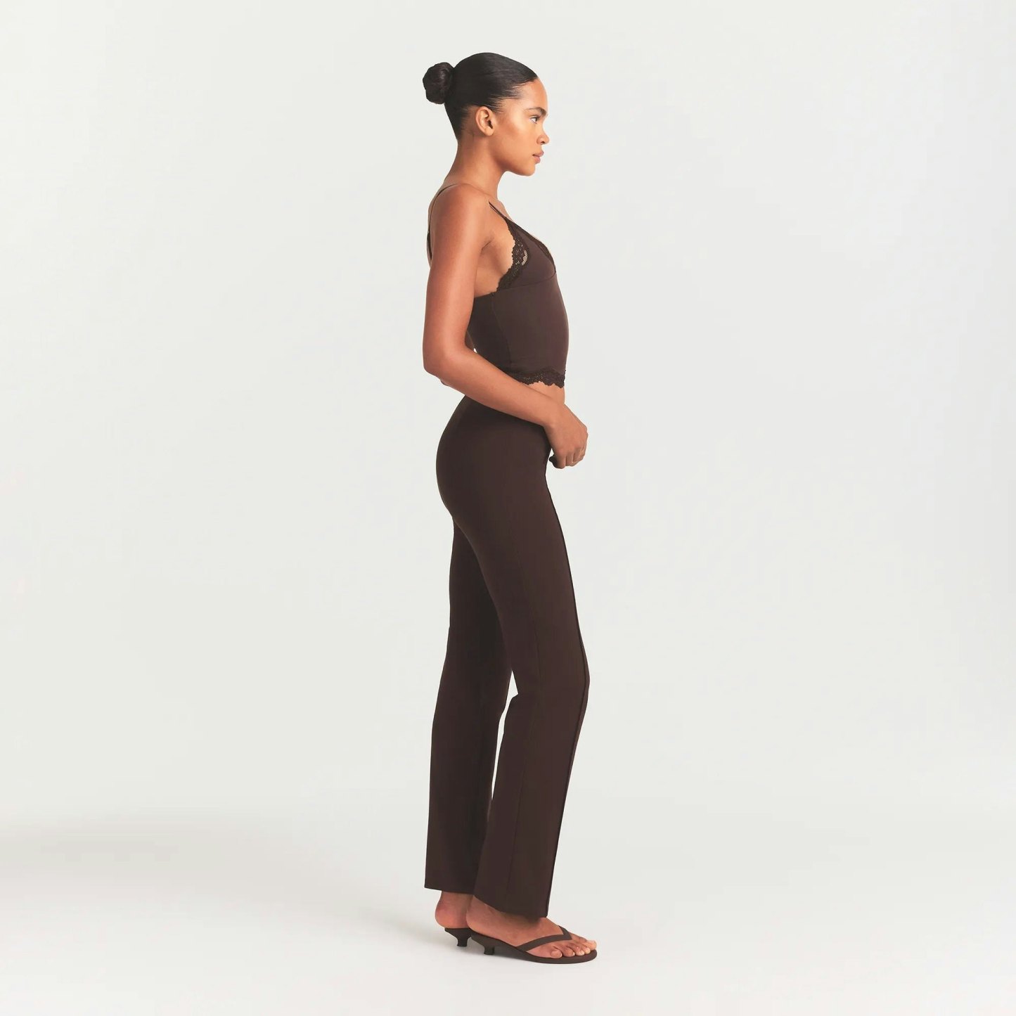 THE ESSENTIAL COLLECTION HIGH-WAISTED PINTUCK STRAIGHT LEG PANT - ESPRESSO - image 9