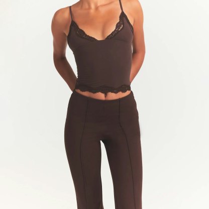 THE ESSENTIAL COLLECTION HIGH-WAISTED PINTUCK STRAIGHT LEG PANT - ESPRESSO - image 8