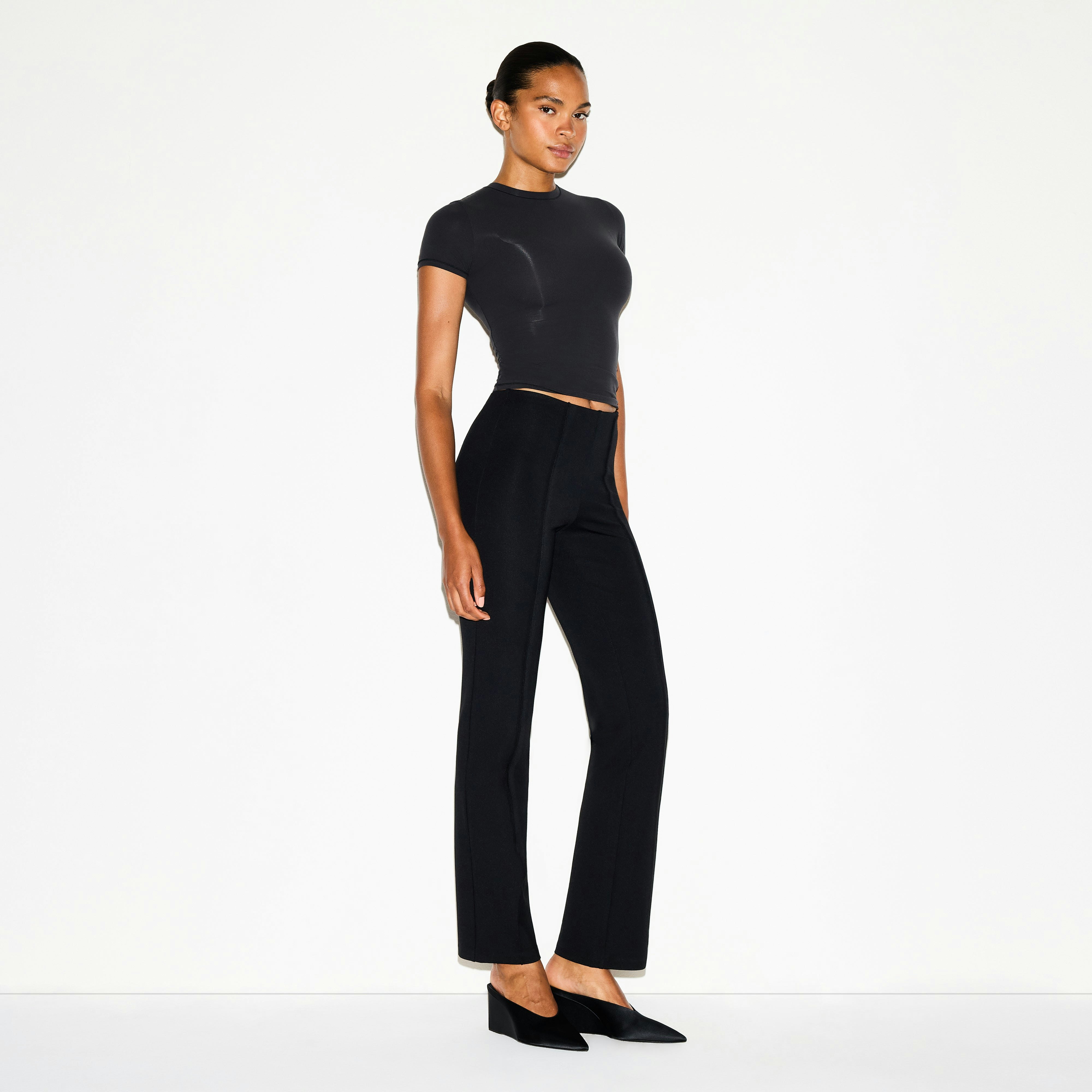 THE ESSENTIAL COLLECTION HIGH-WAISTED PINTUCK STRAIGHT LEG PANT - OBSIDIAN - image 3