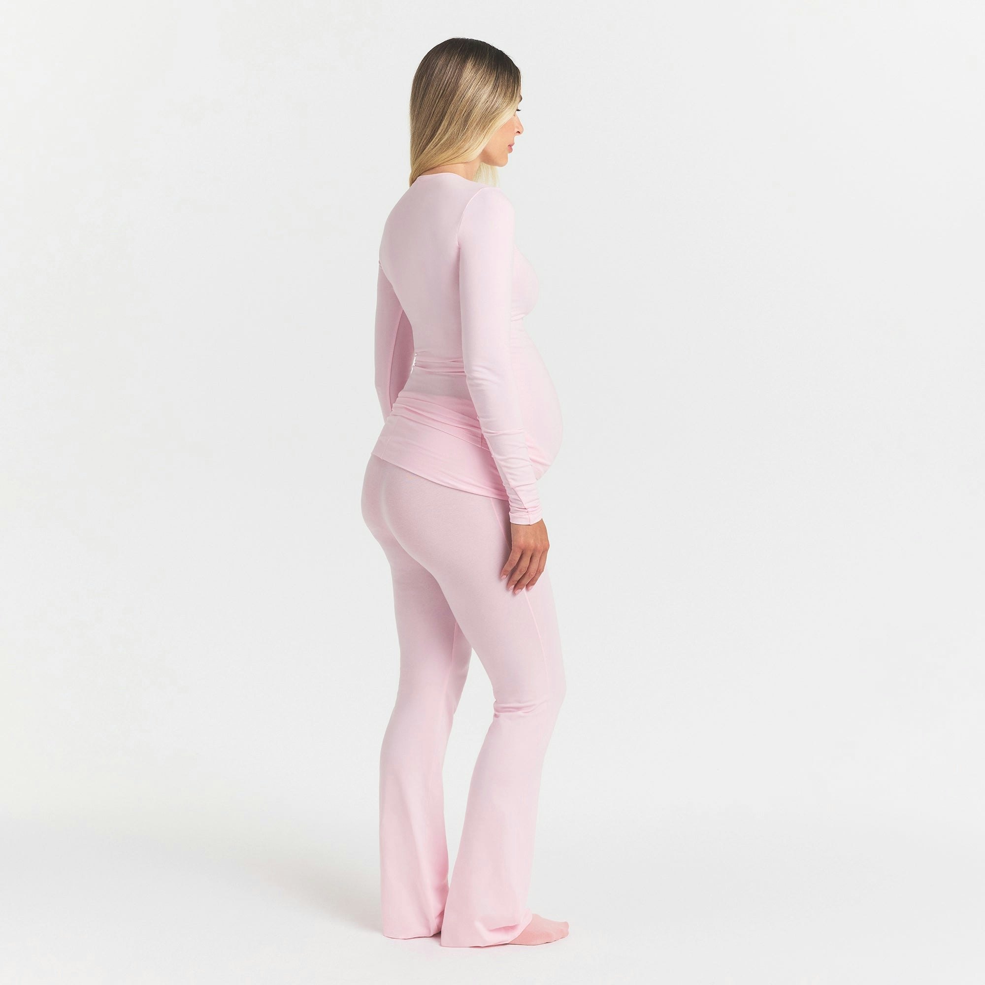 COTTON JERSEY MATERNITY FOLDOVER PANT - CHERRY BLOSSOM - image 8