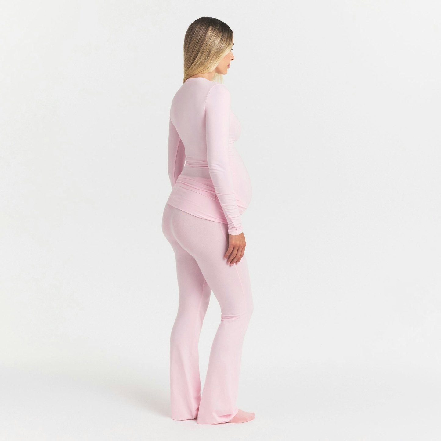 COTTON JERSEY MATERNITY FOLDOVER PANT - CHERRY BLOSSOM - image 8