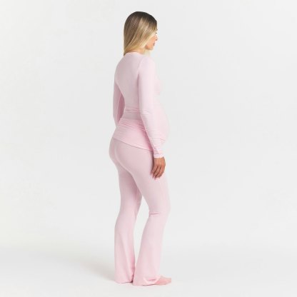 COTTON JERSEY MATERNITY FOLDOVER PANT - CHERRY BLOSSOM - image 8