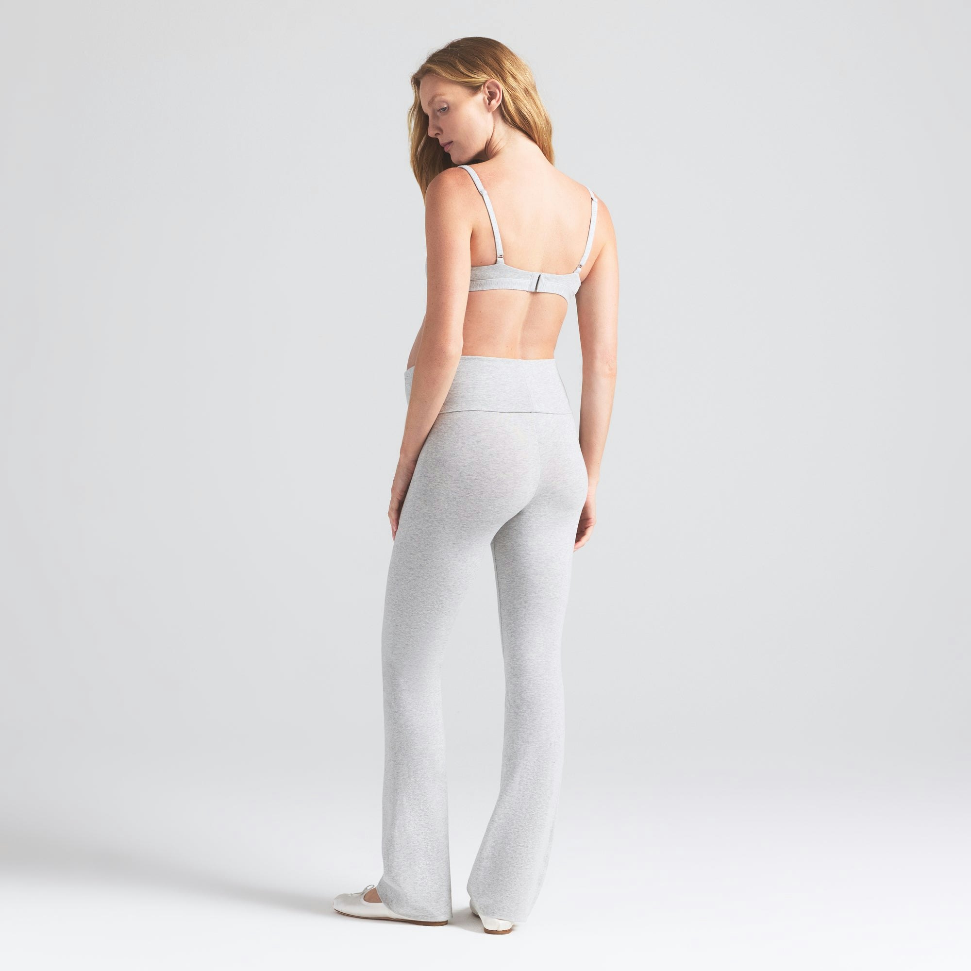 COTTON JERSEY MATERNITY FOLDOVER PANT - LIGHT HEATHER GREY - image 13
