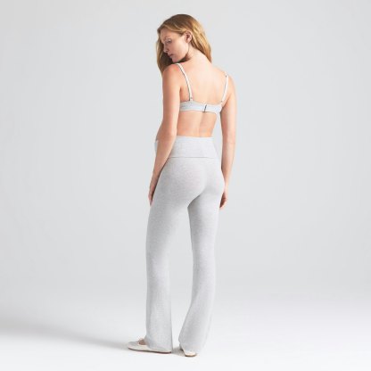 COTTON JERSEY MATERNITY FOLDOVER PANT - LIGHT HEATHER GREY - image 13