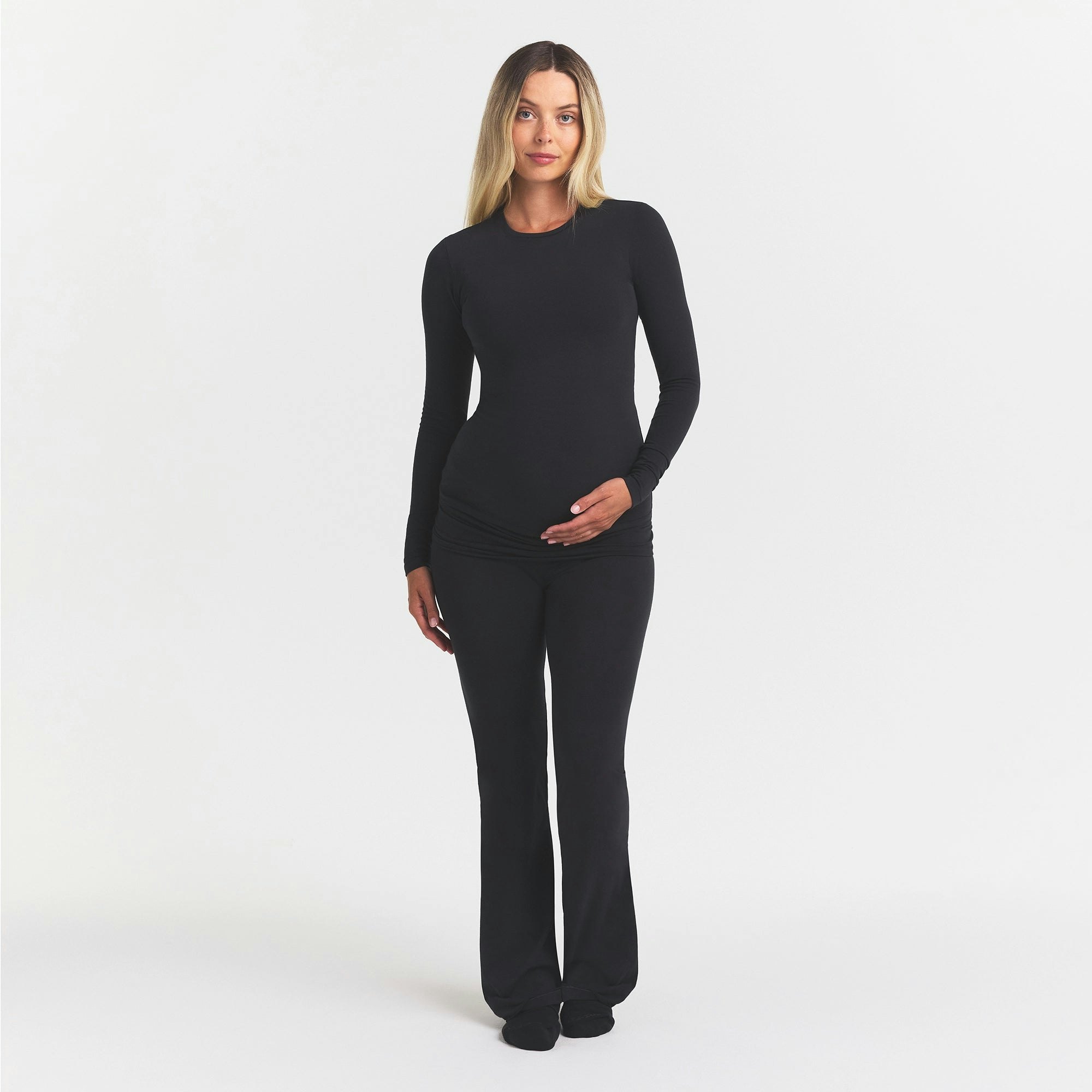 COTTON JERSEY MATERNITY FOLDOVER PANT - SOOT - image 18