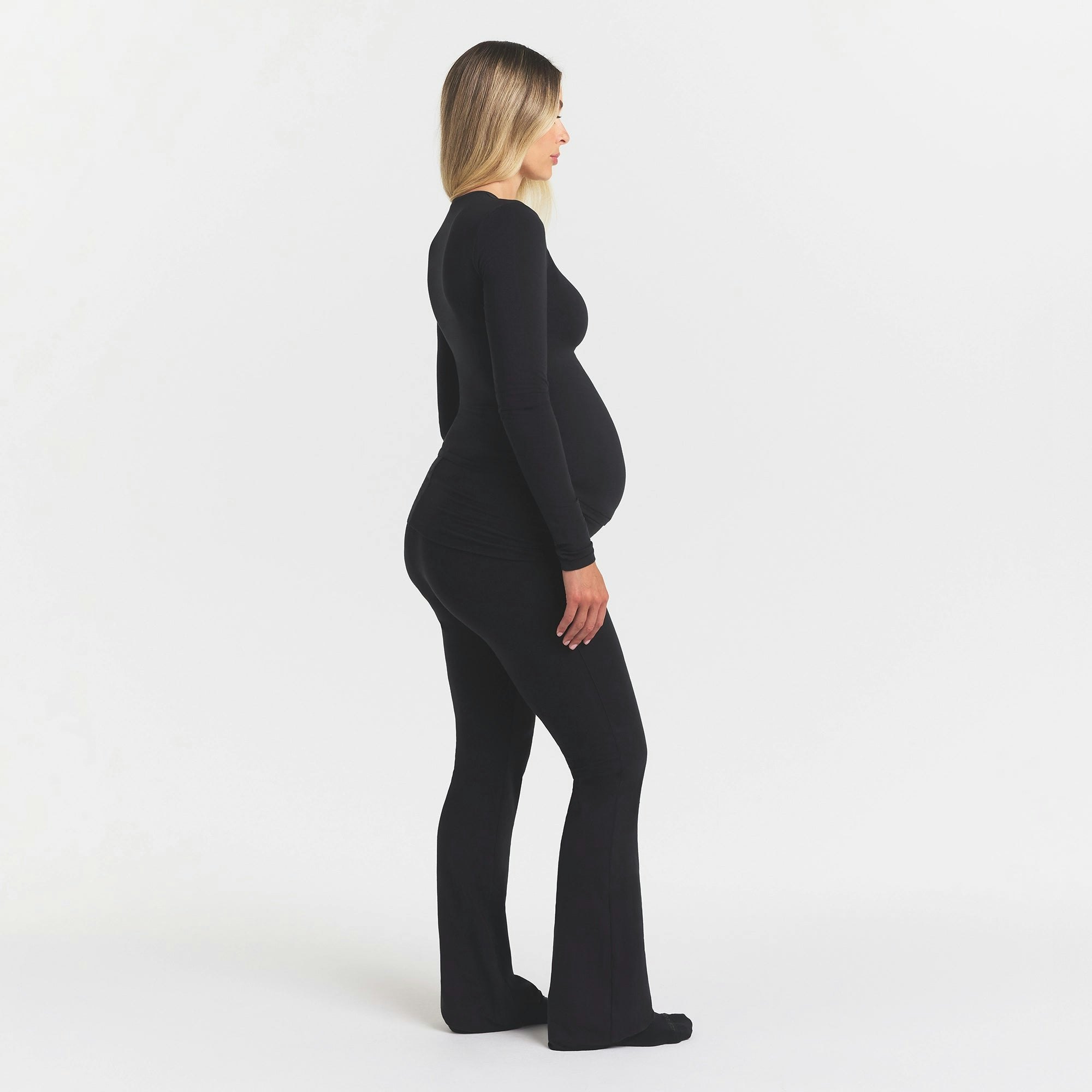 COTTON JERSEY MATERNITY FOLDOVER PANT - SOOT - image 19