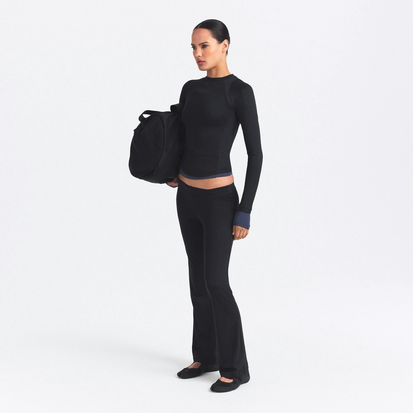 NikeSKIMS AIRY LOW RISE MINI FLARE PANT - OBSIDIAN - image 2